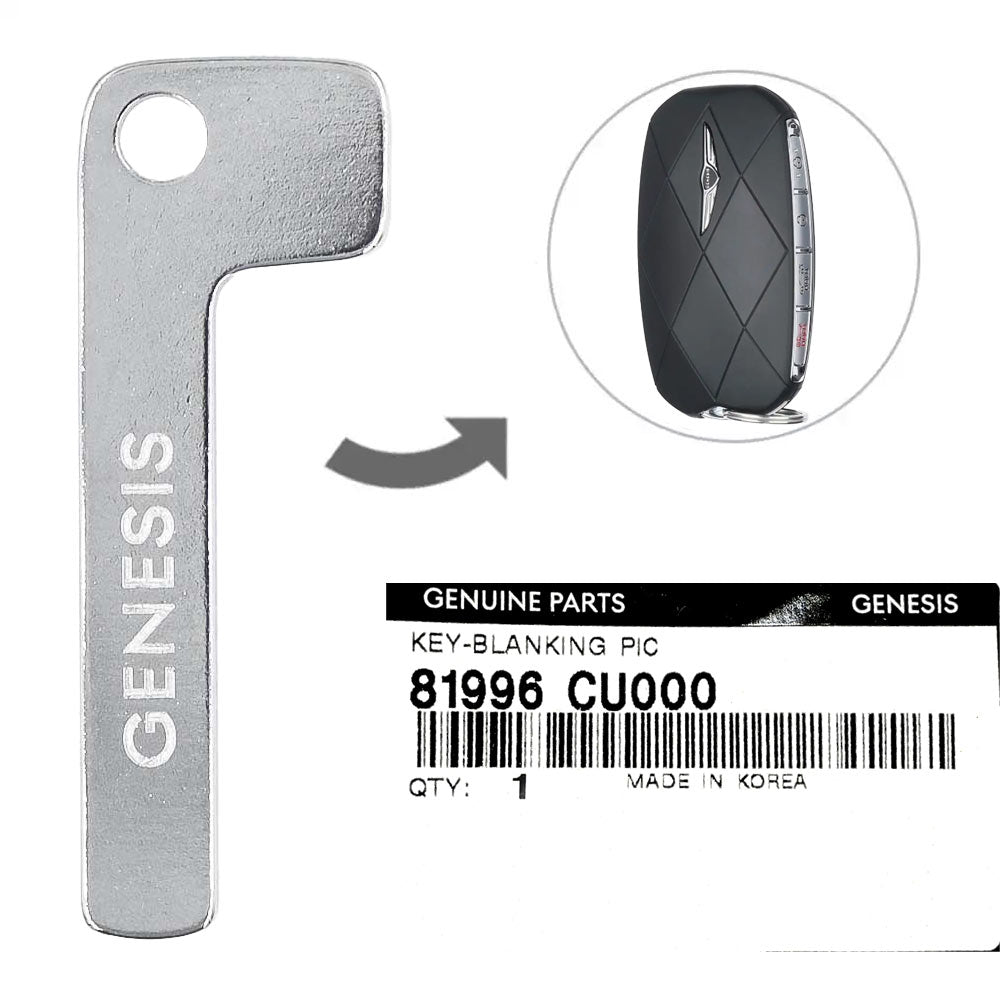 2022-2025 Genesis / Remote Smart Emergency Key Blade / PN: 81996-CU000 / OEM NEW 2022-2025 Genesis / Remote Smart Emergency Key Blade / PN: 81996-CU000 / OEM NEW
